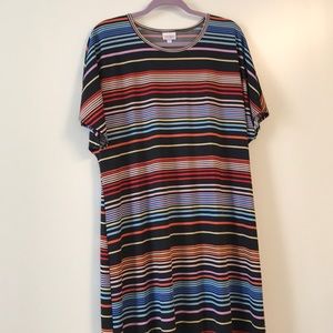 LuLaRoe 2XL Maria dress in colorful stripes